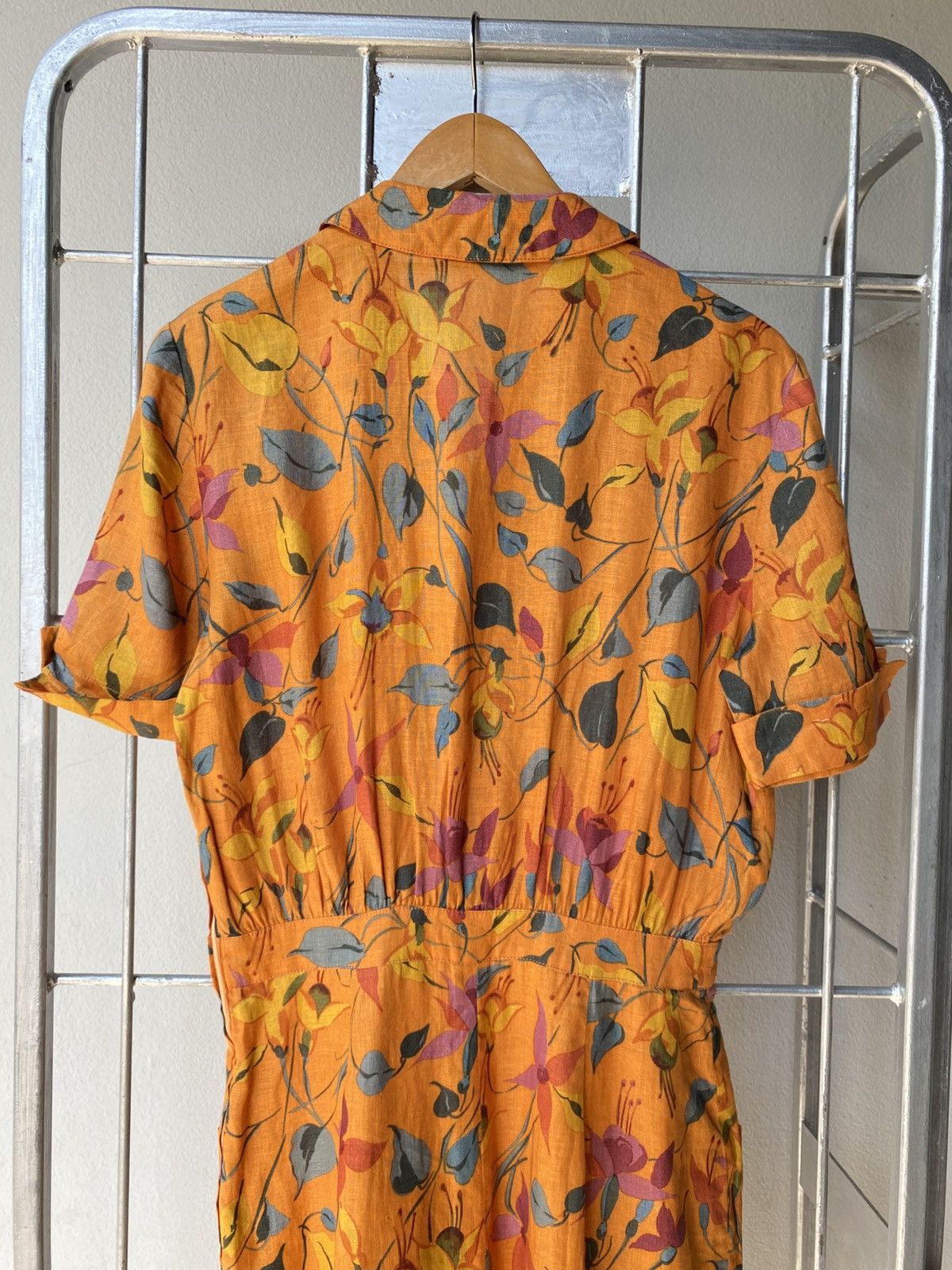 Valentino VALENTINO GARAVANI Orange Floral Button-Down Dress Size S / US 4 / IT 40 - 11 Thumbnail