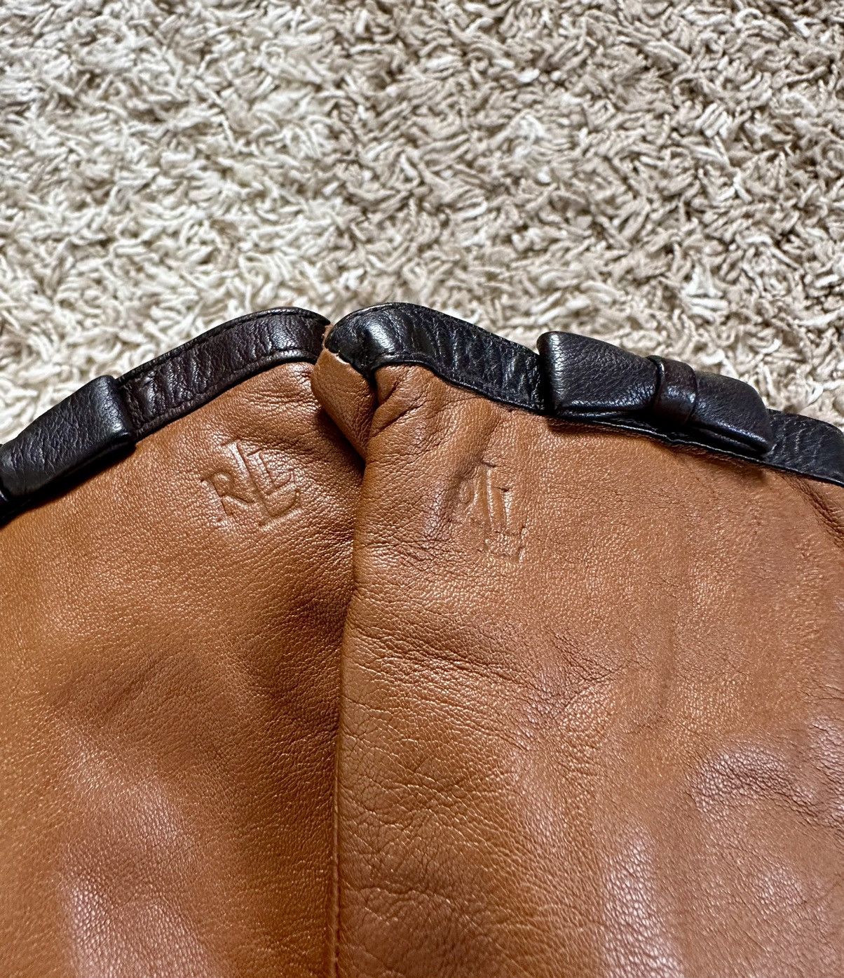Lauren Ralph Lauren × Polo Ralph Lauren × Ralph Lauren Leather gloves Lauren Ralph Lauren Horse Logo RLL Size ONE SIZE - 2 Thumbnail