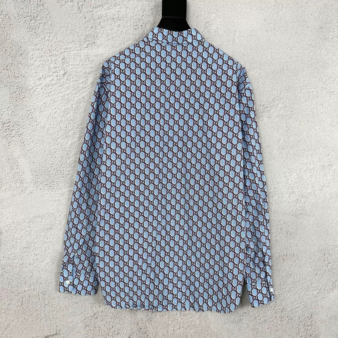 Gucci Gucci Double G print blue long-sleeve shirt size 41 Size US L / EU 52-54 / 3 - 2 Thumbnail