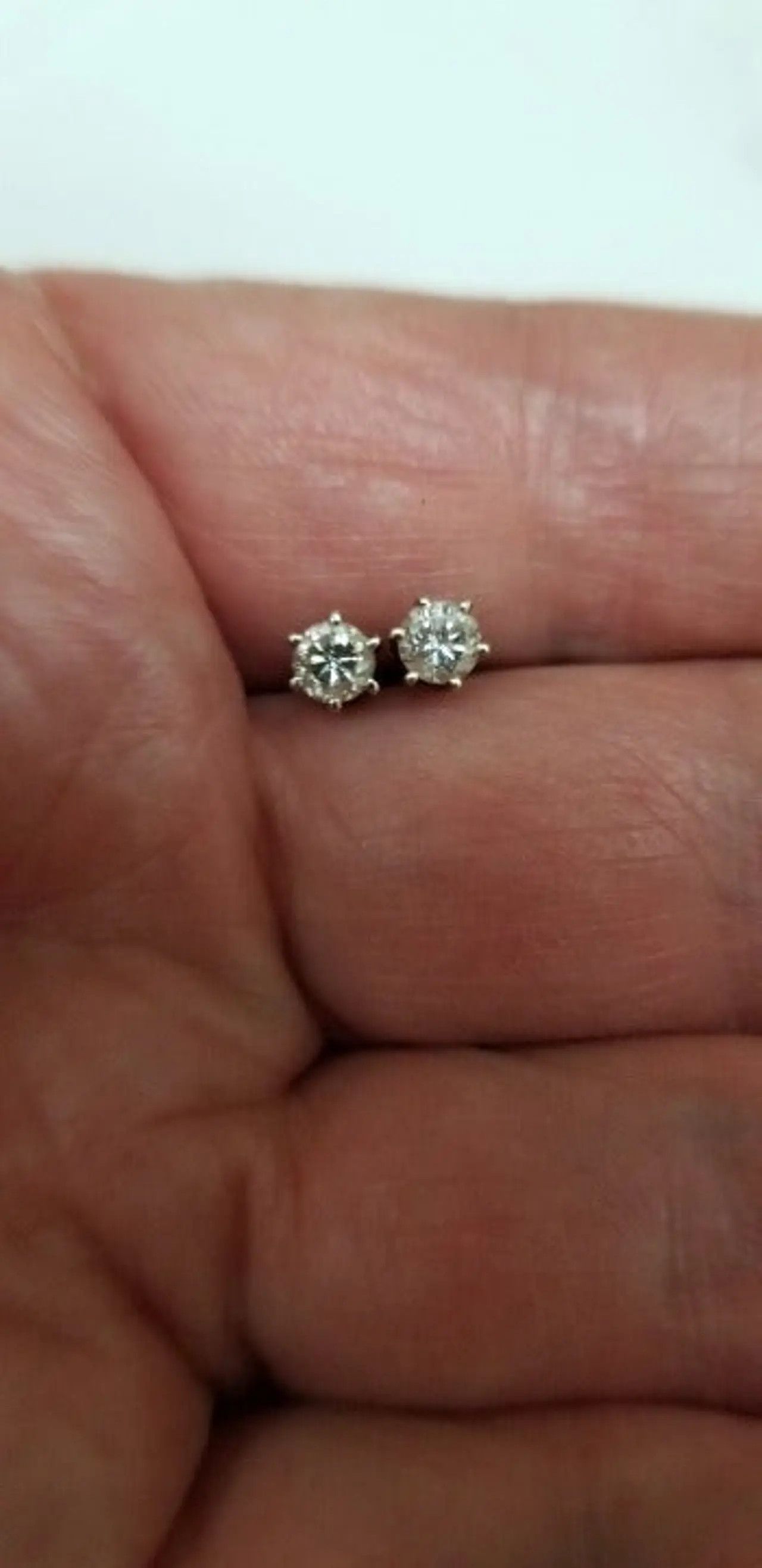 Other Estate .50ct Diamond 14k White Gold Earrings Studs Size ONE SIZE - 5 Thumbnail