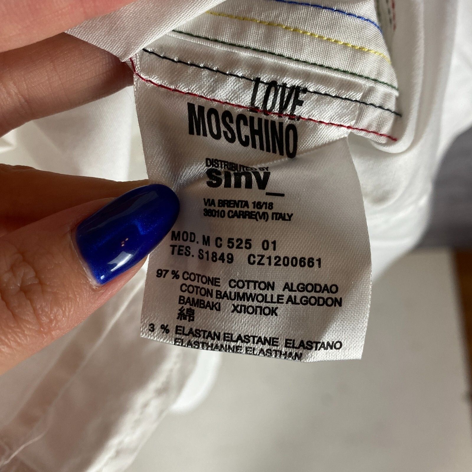 Moschino Love Moshino Shirt Men's Size M White Short Sleeve` Size US M / EU 48-50 / 2 - 6 Thumbnail
