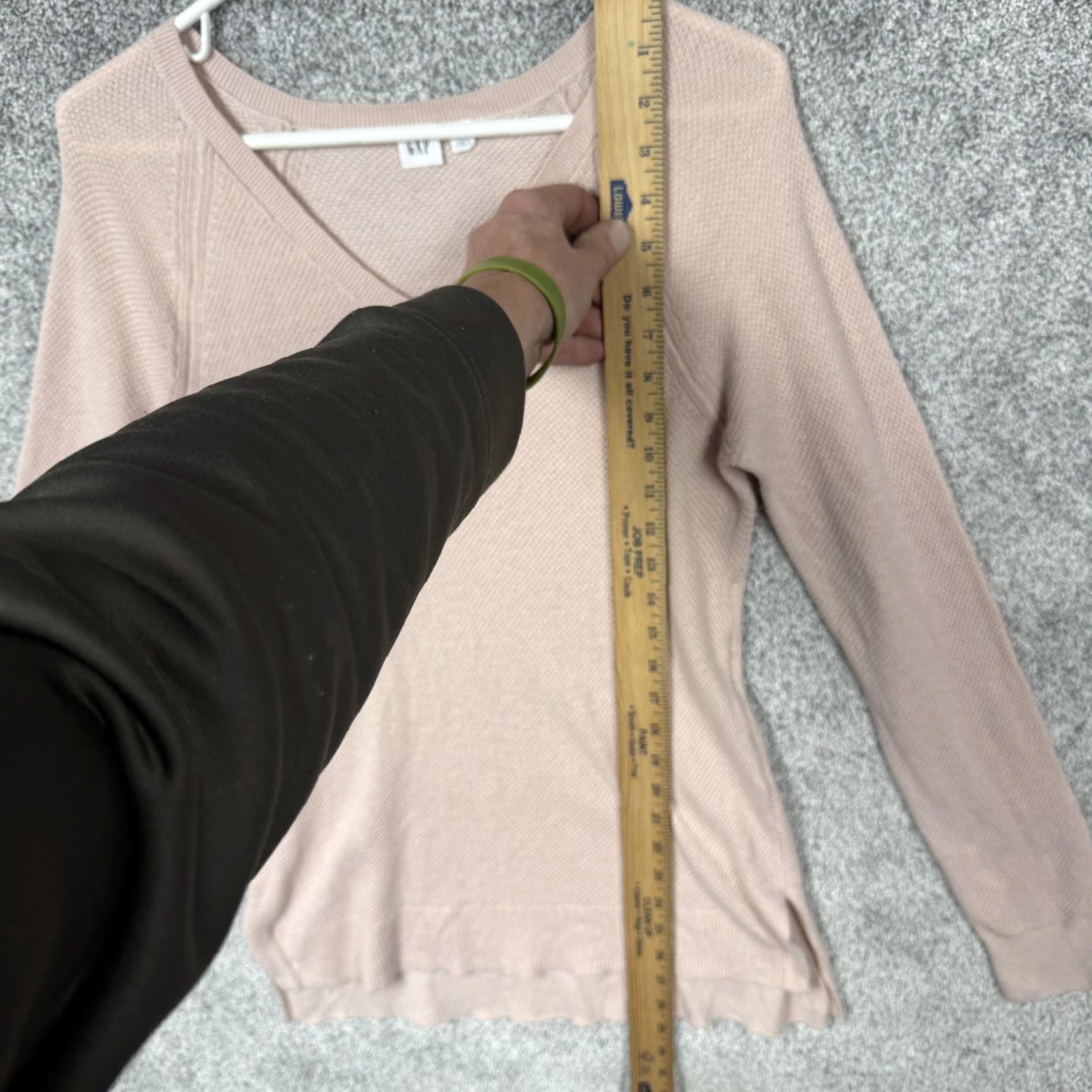 Gap Gap Sweater Womens M Pink V-Neck Raglan Waffle Knit Pullover Casual Lightweight Knit Shirt Size M / US 6-8 / IT 42-44 - 2 Thumbnail