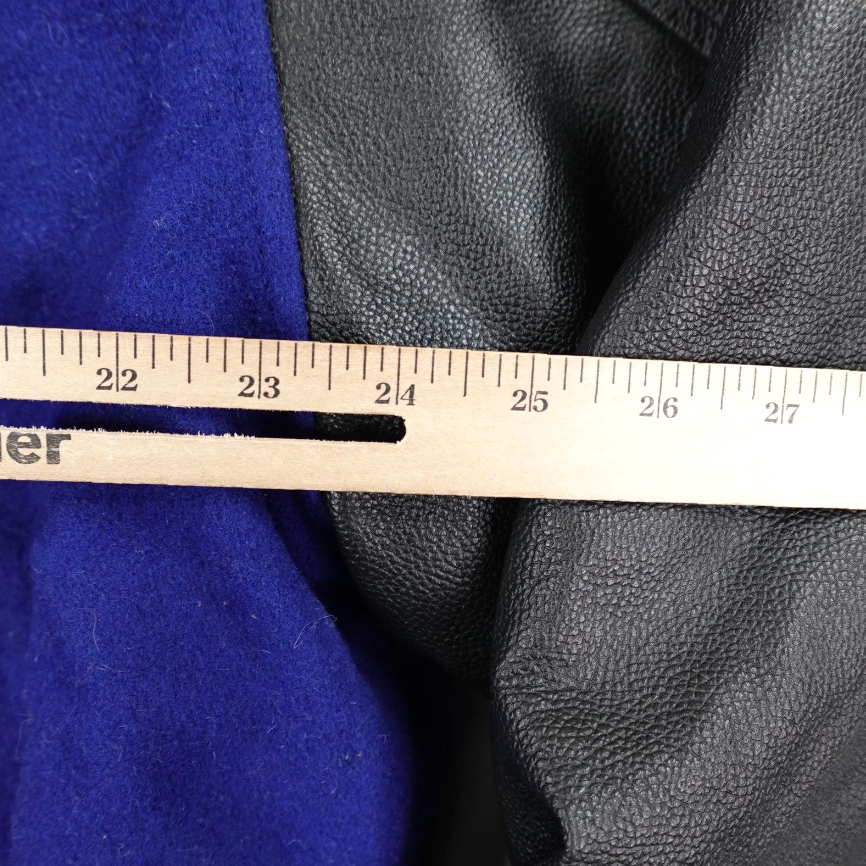 Vintage Stewart & Strauss Jacket Mens XL Blue Black Wool Leather Varsity Coat Quilted Size US XL / EU 56 / 4 - 6 Thumbnail