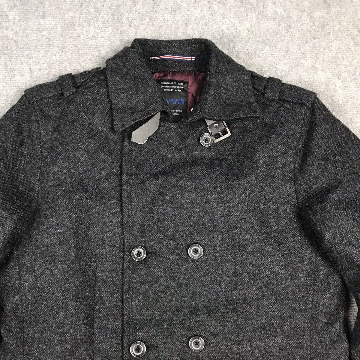 Japanese Brand × KMRii × Nicole Club NICOLE CLUB WOOL DOUBLE BUTTON DRAK GRAY JACKET Size US S / EU 44-46 / 1 - 2 Thumbnail