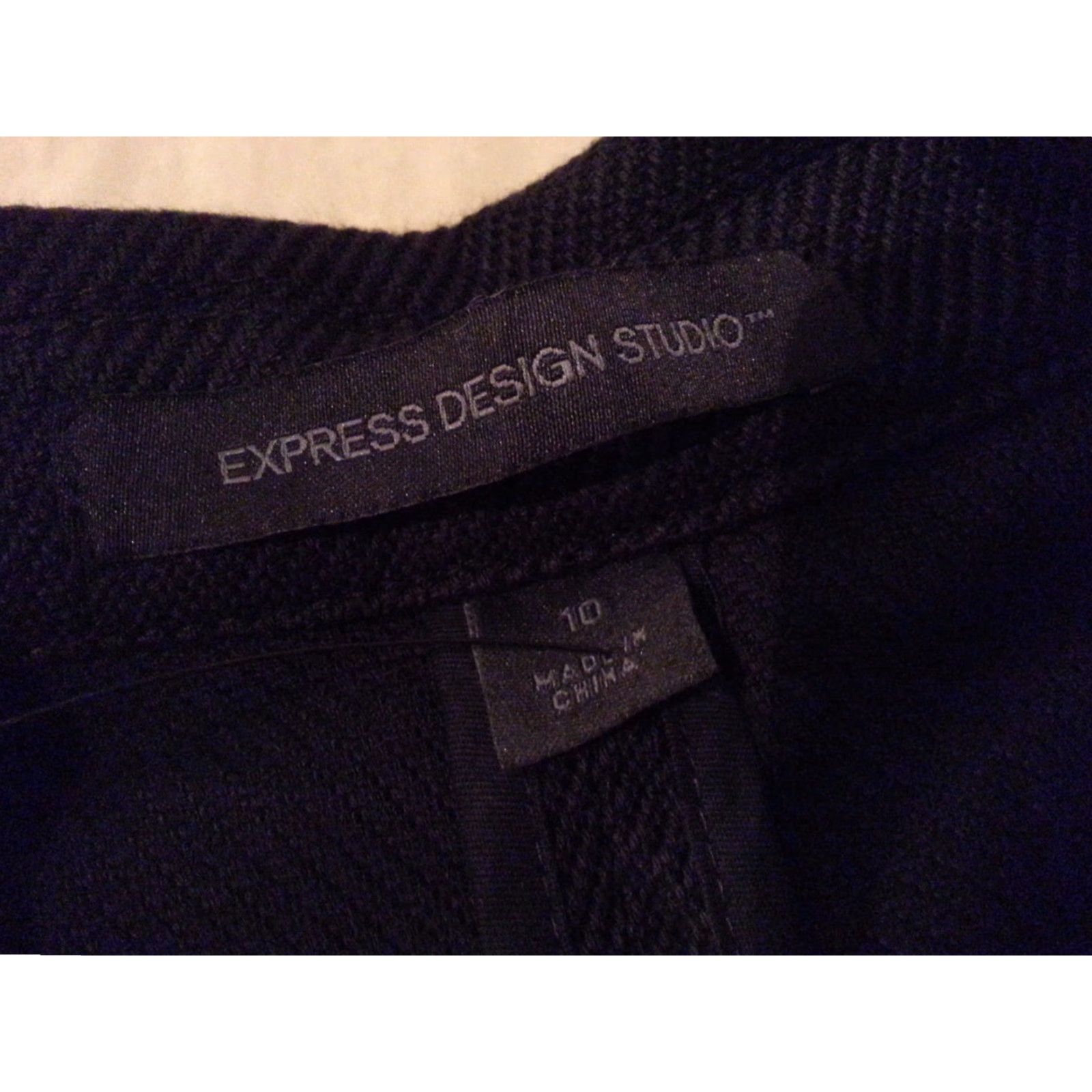 Express Womens Express Jacket 10 Black Cotton Shirt Ladies Jacket Womens Clothing Jacket Black Cotton Express 10 Size L / US 10 / IT 46 - 3 Thumbnail