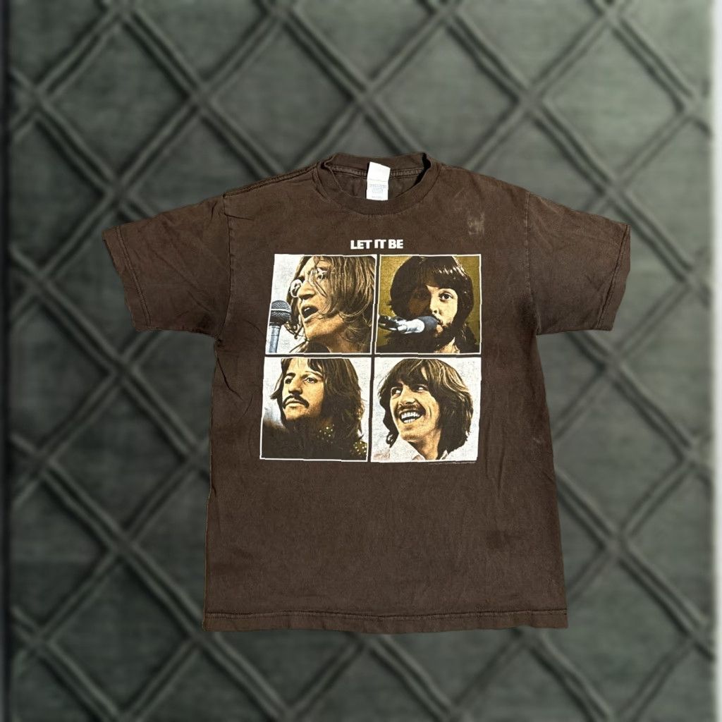Vintage VINTAGE The Beatles T-Shirt Men M Medium Brown 2004 Let it Be Band Rock Music Lennon 90s Y2K Boys Mens Womens? Size US M / EU 48-50 / 2 - 1 Thumbnail