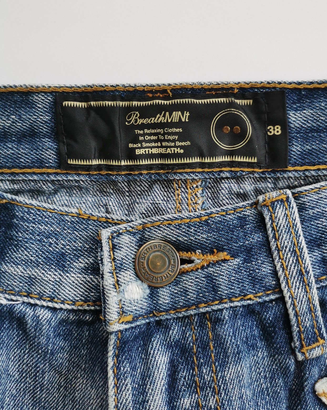 14th Addiction BreathMint Zipper Thrashed Distressed Jeans Size US 31 - 10 Thumbnail