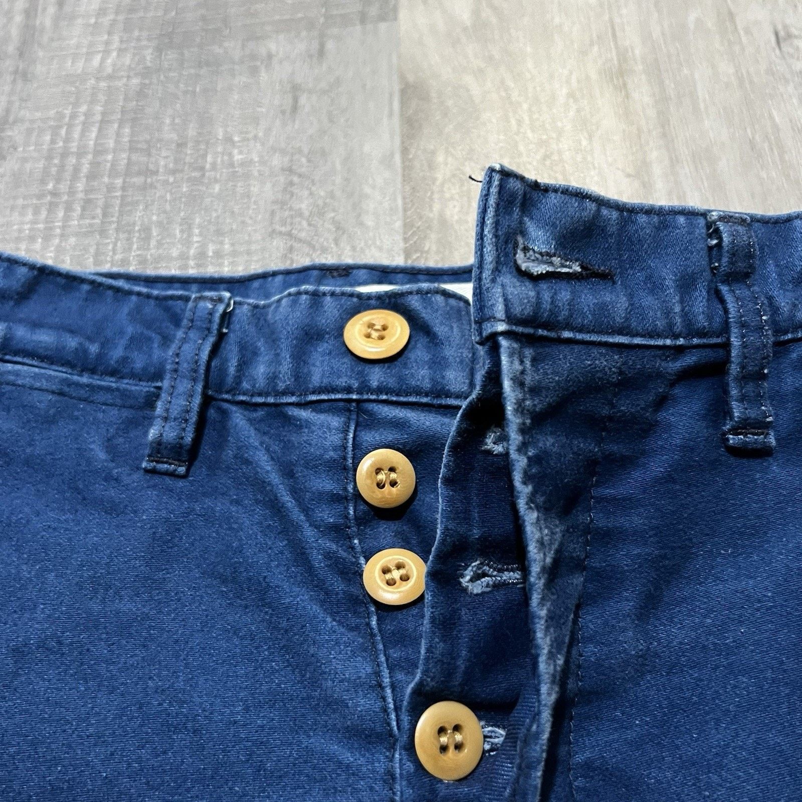 3sixteen 3sixteen Heavy Cotton Twill Chino Blue Slim Fit Men's 28 Size US 28 / EU 44 - 3 Thumbnail
