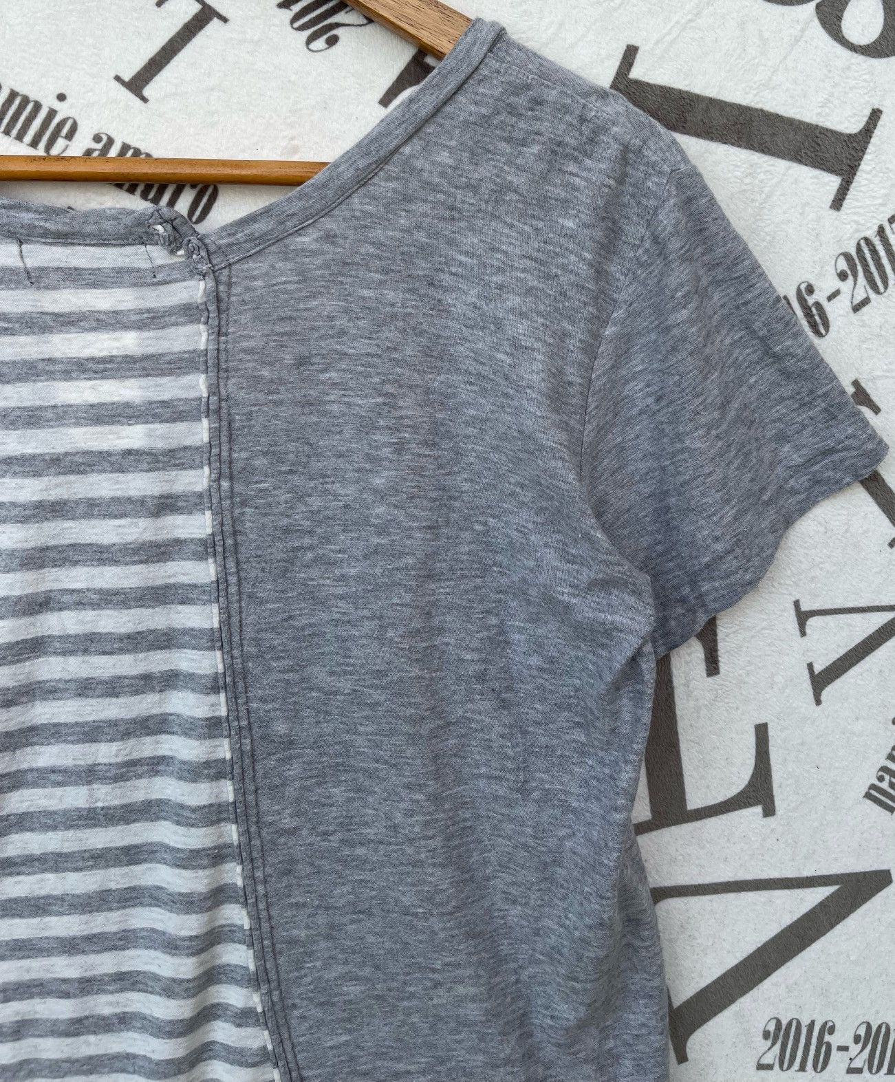 Yohji Yamamoto 🔥Vintage Y's by Yohji Yamamoto Asymmetrical Striped T-shirt Size S / US 4 / IT 40 - 12 Thumbnail