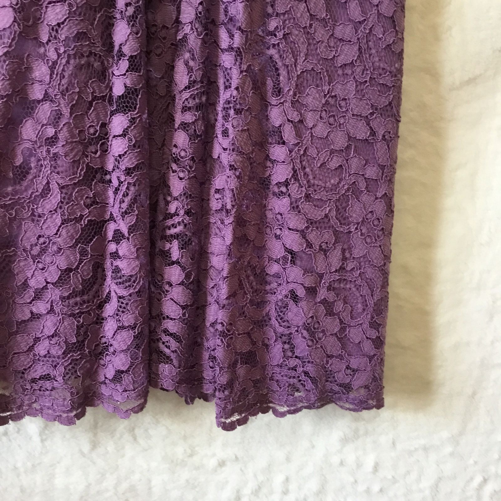 Other David's Bridal Dark Purple Strapless Lace Dress Size XS / US 0-2 / IT 36-38 - 10 Thumbnail