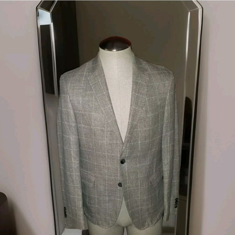Hugo Boss Hugo Boss Mens Two Button Blazer Jacket Beige Size 38 R Size 38R - 1 Thumbnail