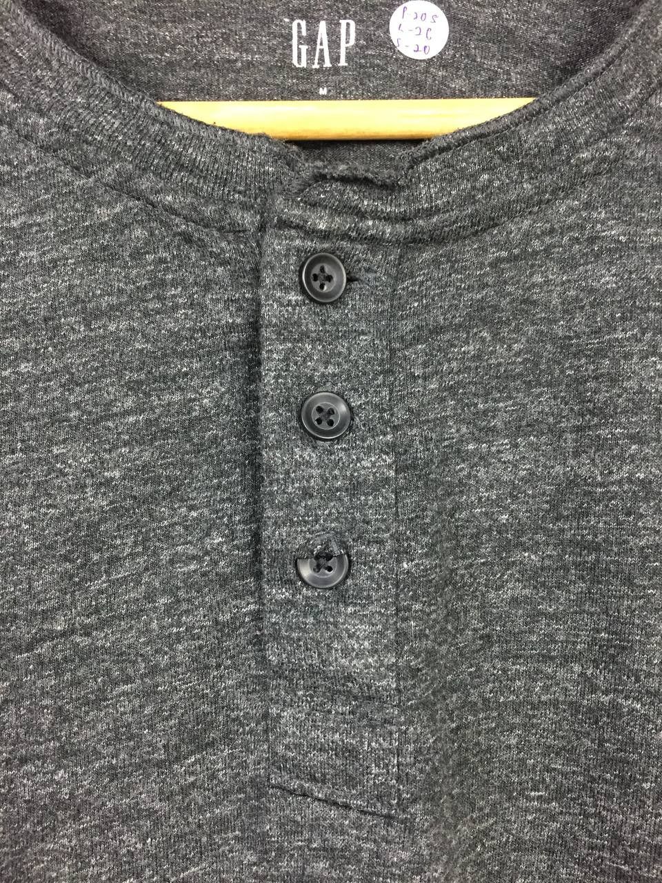 Gap × Vintage GAP Plain Casual Marled Hanley Neck Longsleeve Tee Size US M / EU 48-50 / 2 - 4 Thumbnail