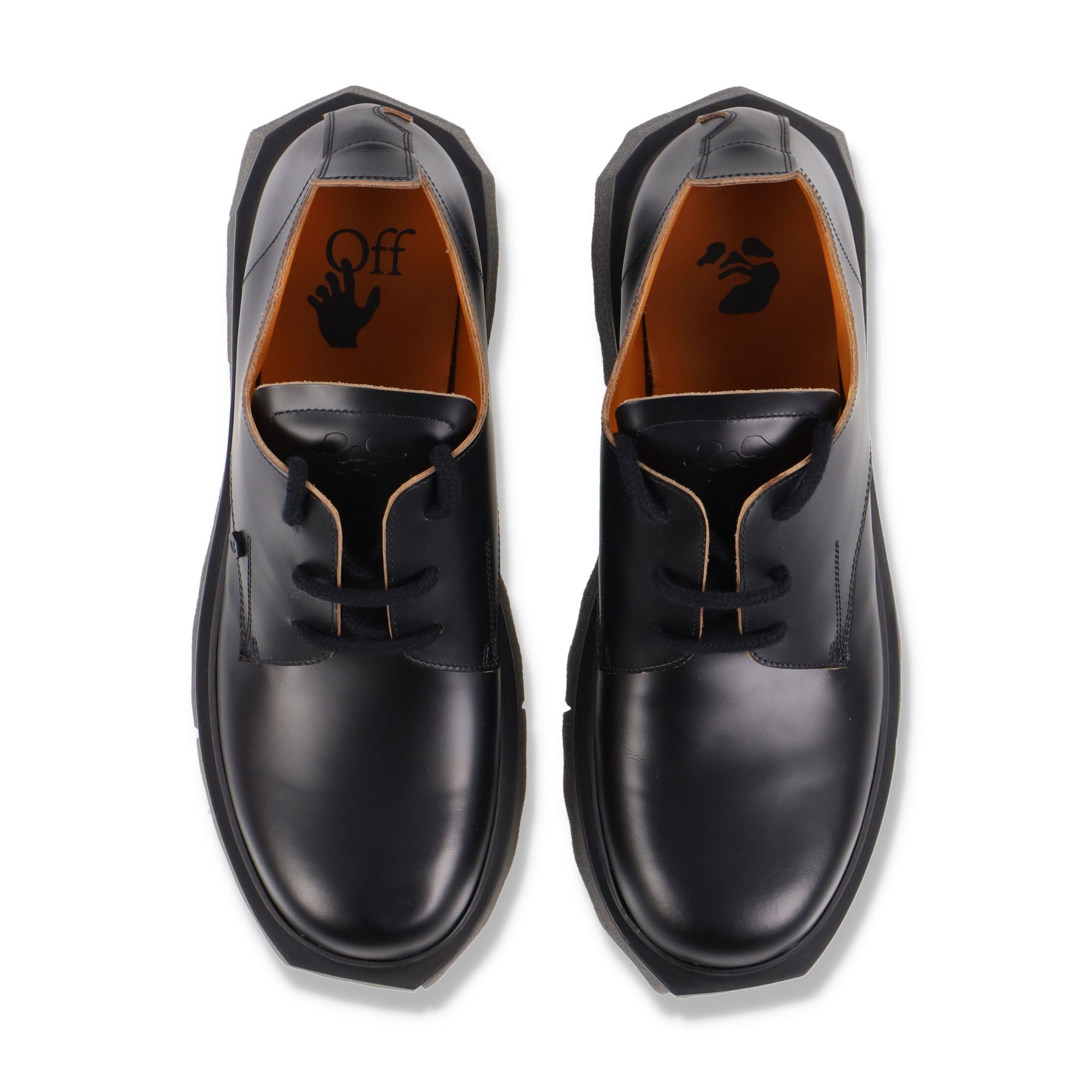 Off-White Black Leather Spongesole Derby Shoes Size US 10 / EU 43 - 6 Thumbnail