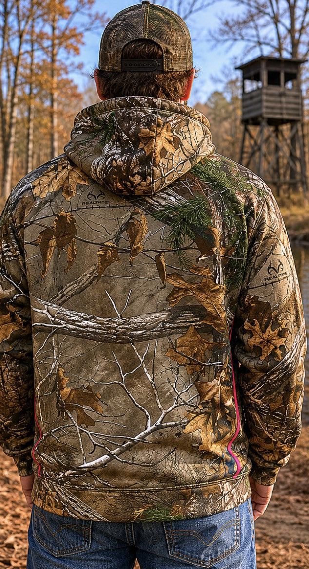 Realtree Realtree Camo Hoodie Men XL Brown Pink Deer Skull Hunting Size US XL / EU 56 / 4 - 2 Thumbnail