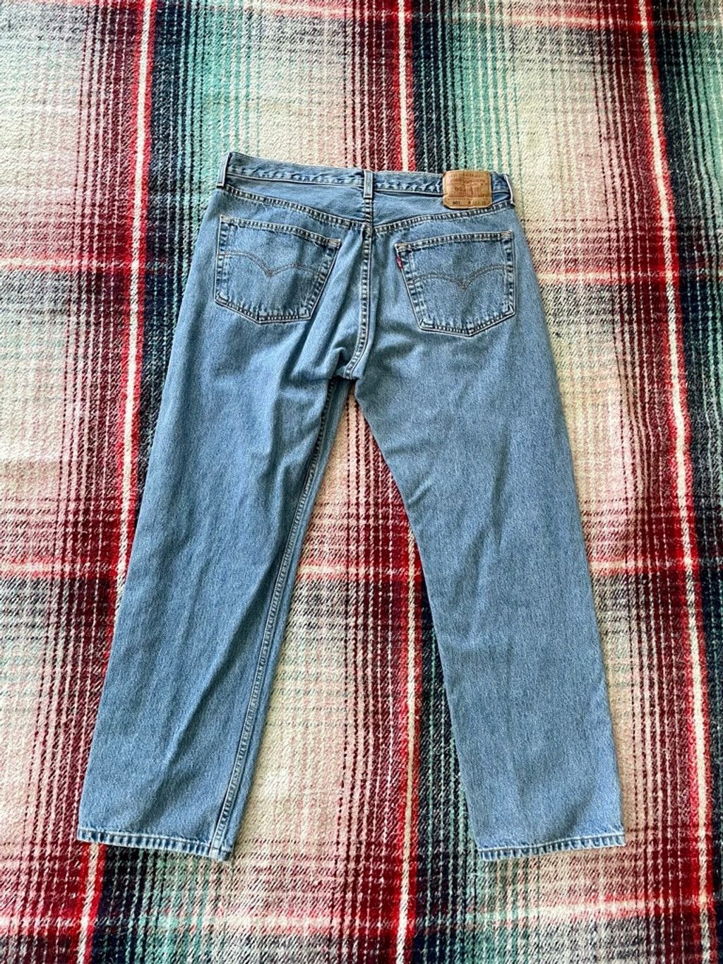 Levi's 00s Levi’s 501 Straight Fit Jeans 35x29 Size US 35 - 3 Thumbnail