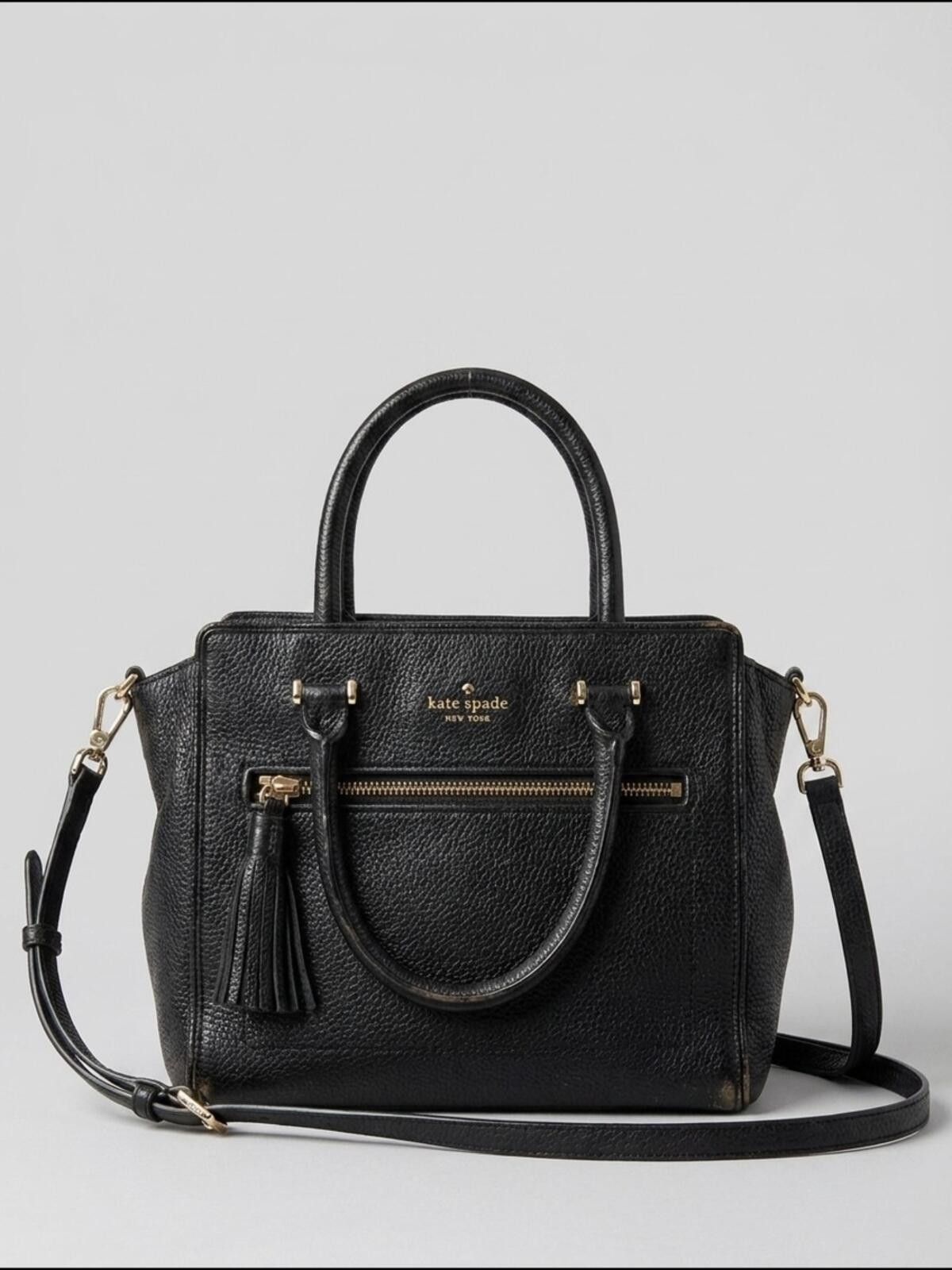 Other Kate Spade Black Leather Tassel Satchel Size ONE SIZE - 1 Thumbnail