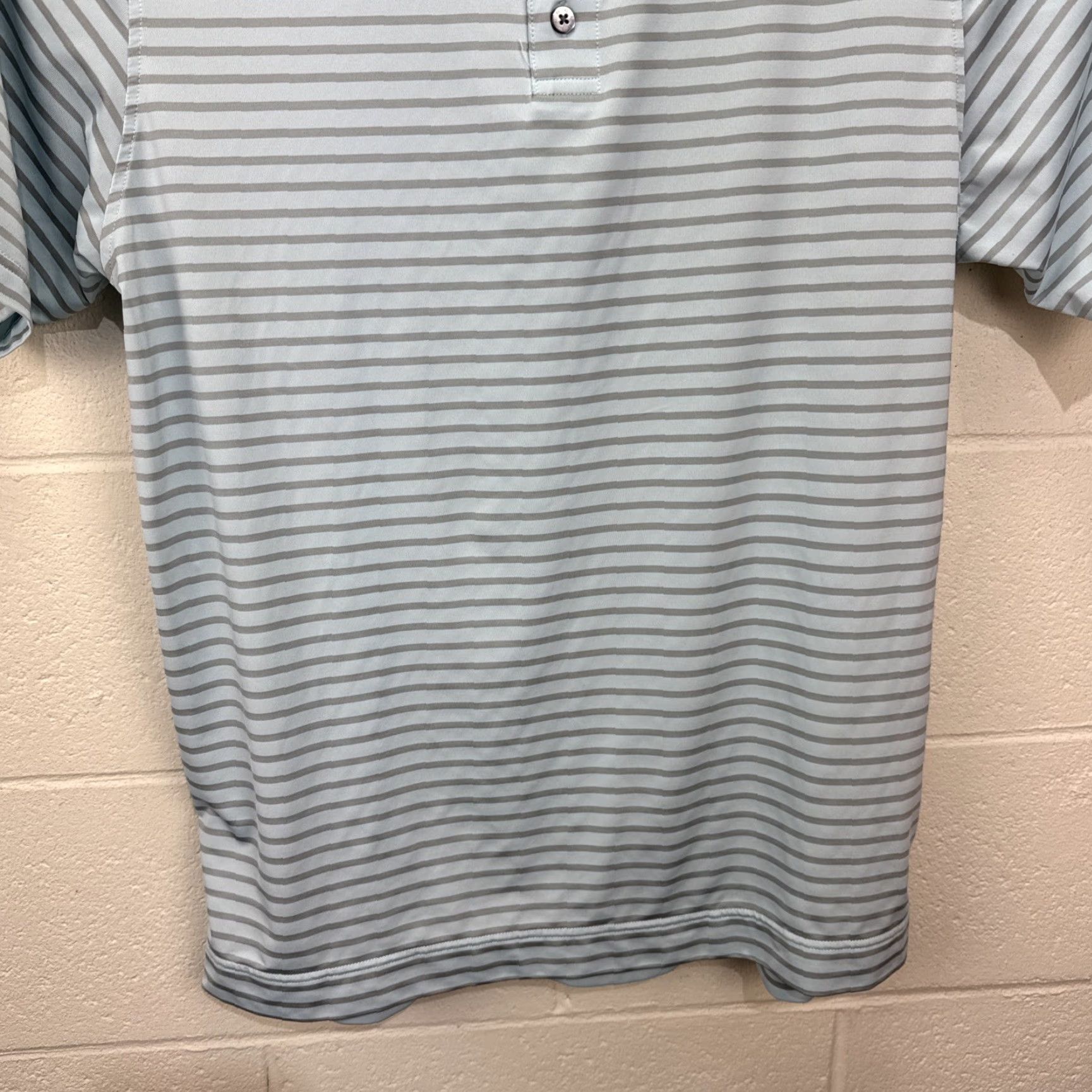 Footjoy FootJoy Polo Men's Medium Polo Athletic Fit Blue Gray Striped Shirt Golf Size US M / EU 48-50 / 2 - 6 Thumbnail