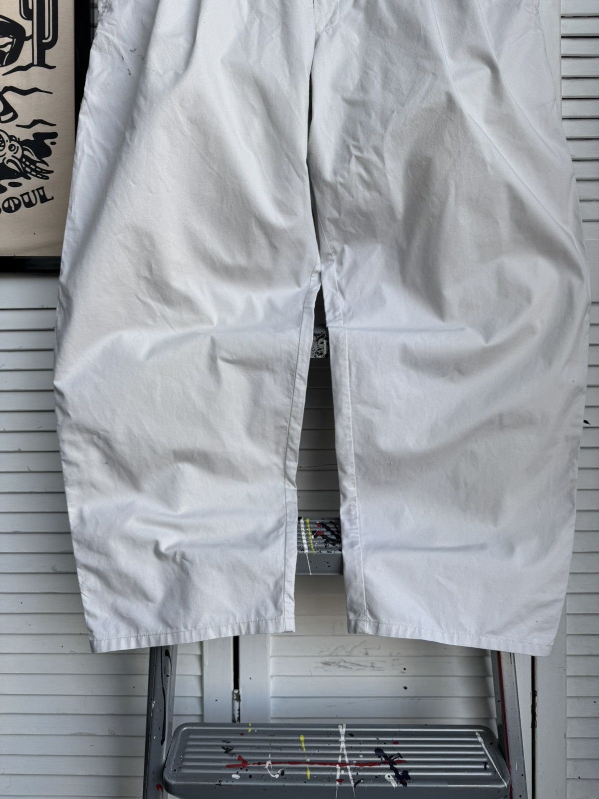 Vintage Vintage 90s Wide Leg Trousers Light Gray Relaxed Fit Size US 36 / EU 52 - 9 Thumbnail