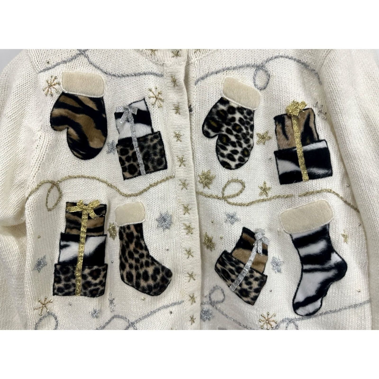 Vintage VINTAGE All Points Sweater S Adult White Christmas Presents Cardigan Size US S / EU 44-46 / 1 - 4 Thumbnail