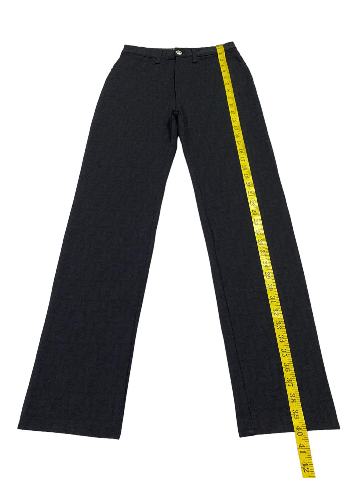 Fendi Vintage Fendi Zucca Monogram Stretch Black Pants Size 25" / US 0 / IT 36 - 6 Thumbnail