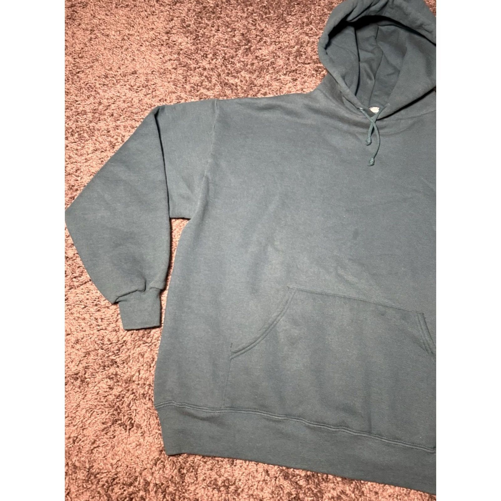 Jerzees VINTAGE Jerzees Hoodie 90s Super Sweats Mens XL Made In USA Eagles Green Size US XL / EU 56 / 4 - 3 Thumbnail