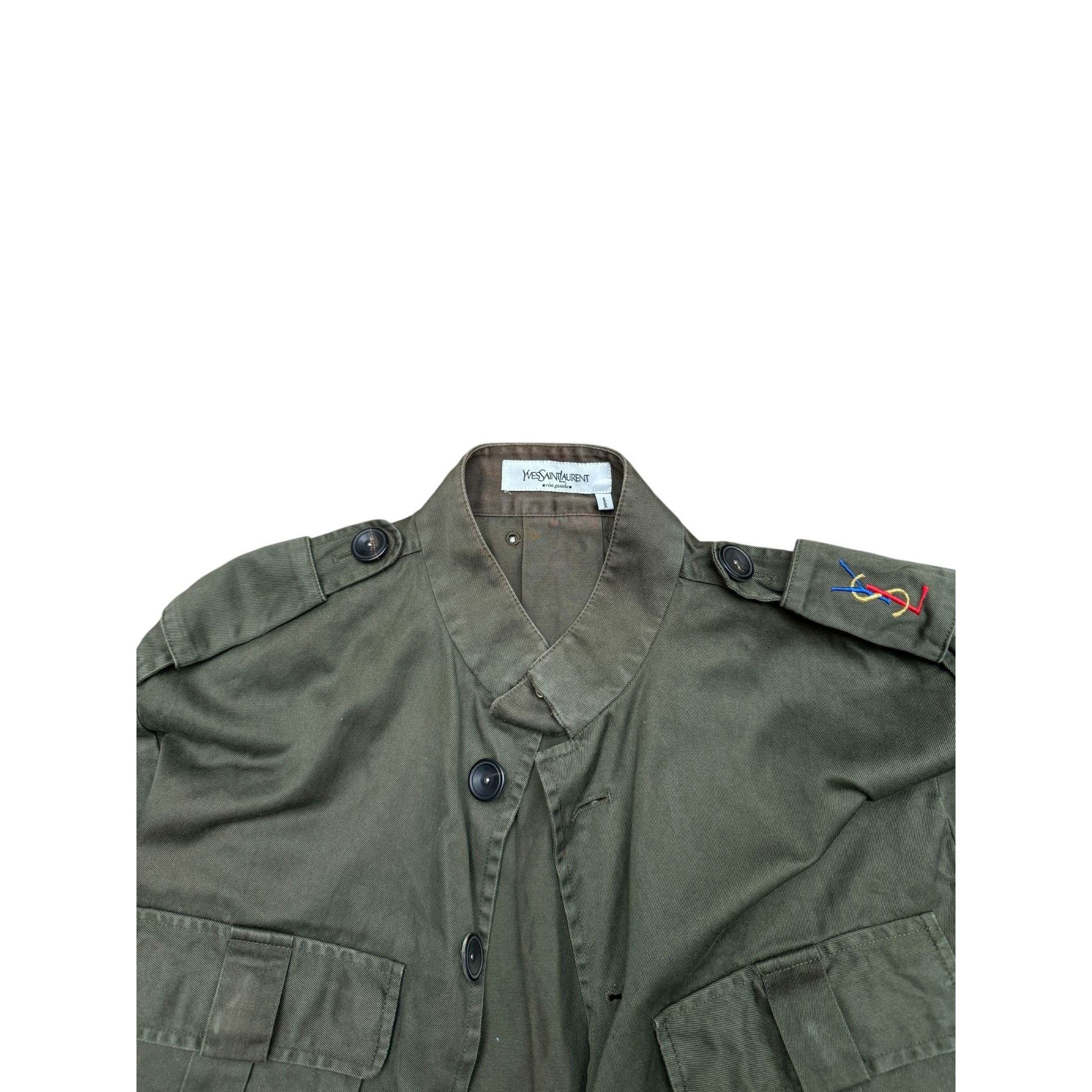Yves Saint Laurent 2005 Khaki Military Shirt Size M / US 6-8 / IT 42-44 - 6 Thumbnail