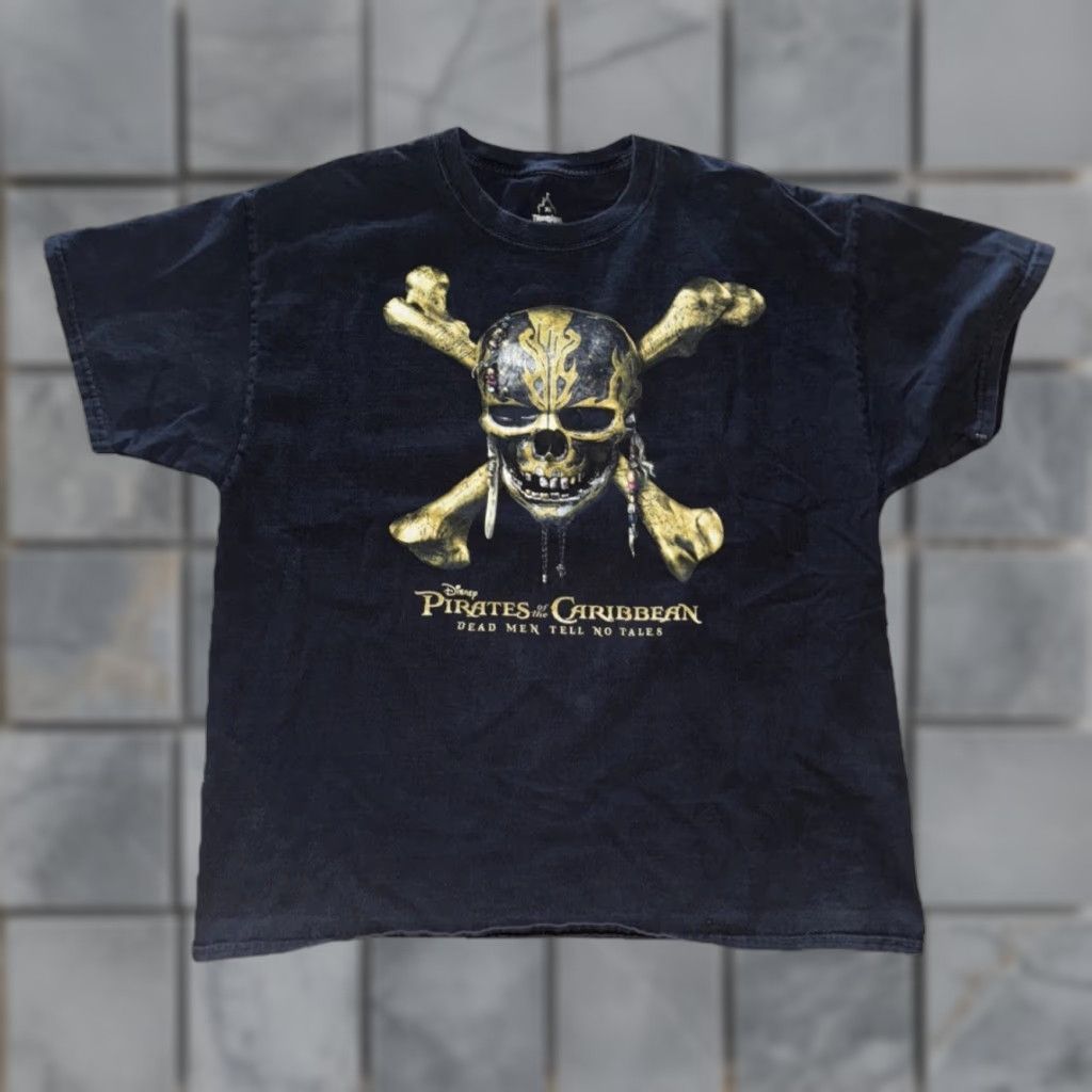Disney VINTAGE Disney Pirates of the Caribbean Dead Men Tell No Tales T-Shirt Black XL Size US XL / EU 56 / 4 - 1 Thumbnail