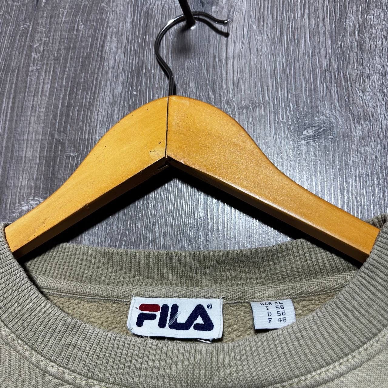 Fila Vintage 90s Fila Beige Sweatshirt Big Logo Y2K Size US XL / EU 56 / 4 - 3 Thumbnail