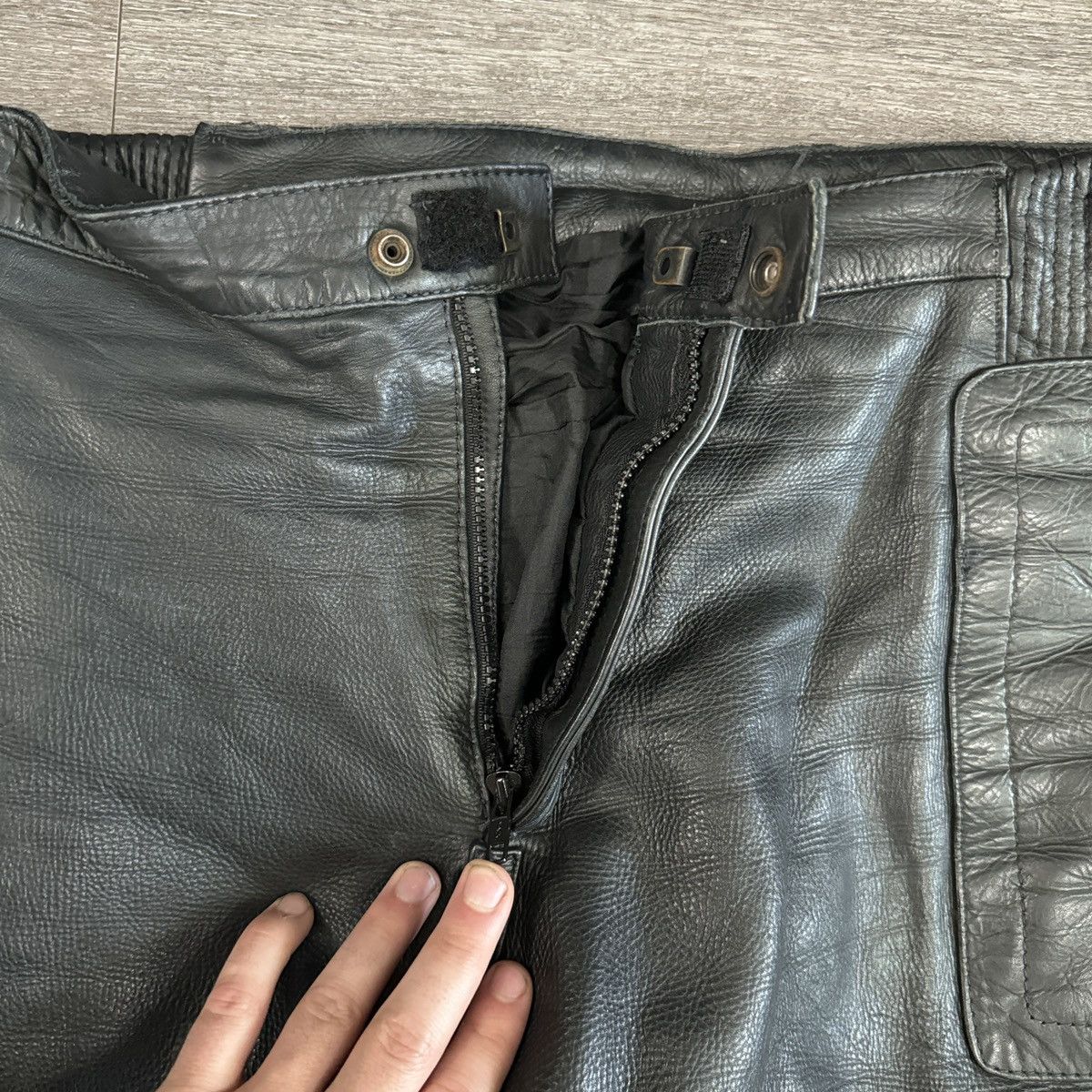 Japanese Brand × Playboi Carti × Vintage Crazy Vintage 90s Leather biker pants playboy cart opium sty Size US 36 / EU 52 - 4 Thumbnail