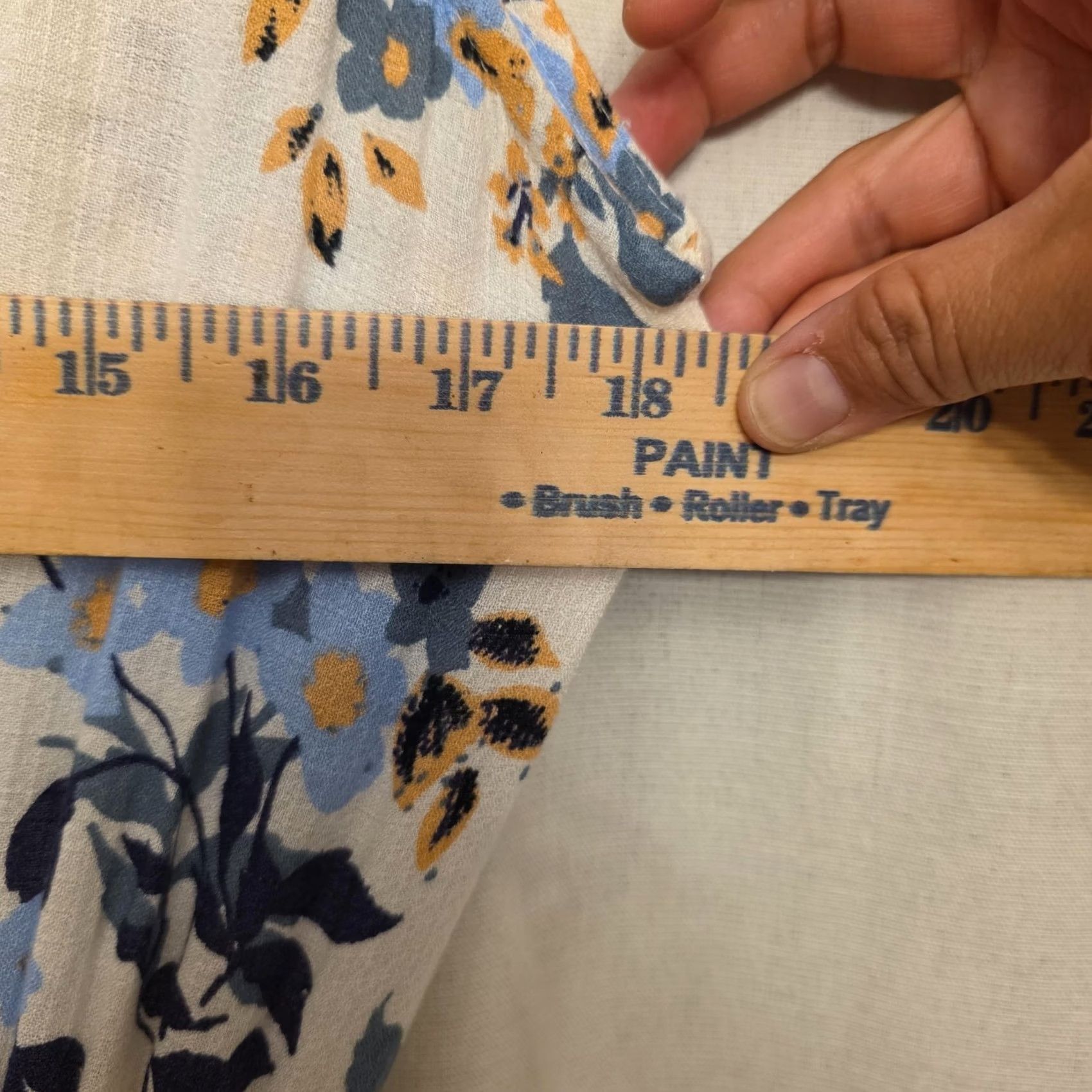 Lucky Brand Lucky Brand Dress Womens Large White Blue Floral V Neck Maxi Sundress Boho Lined Size L / US 10 / IT 46 - 6 Thumbnail