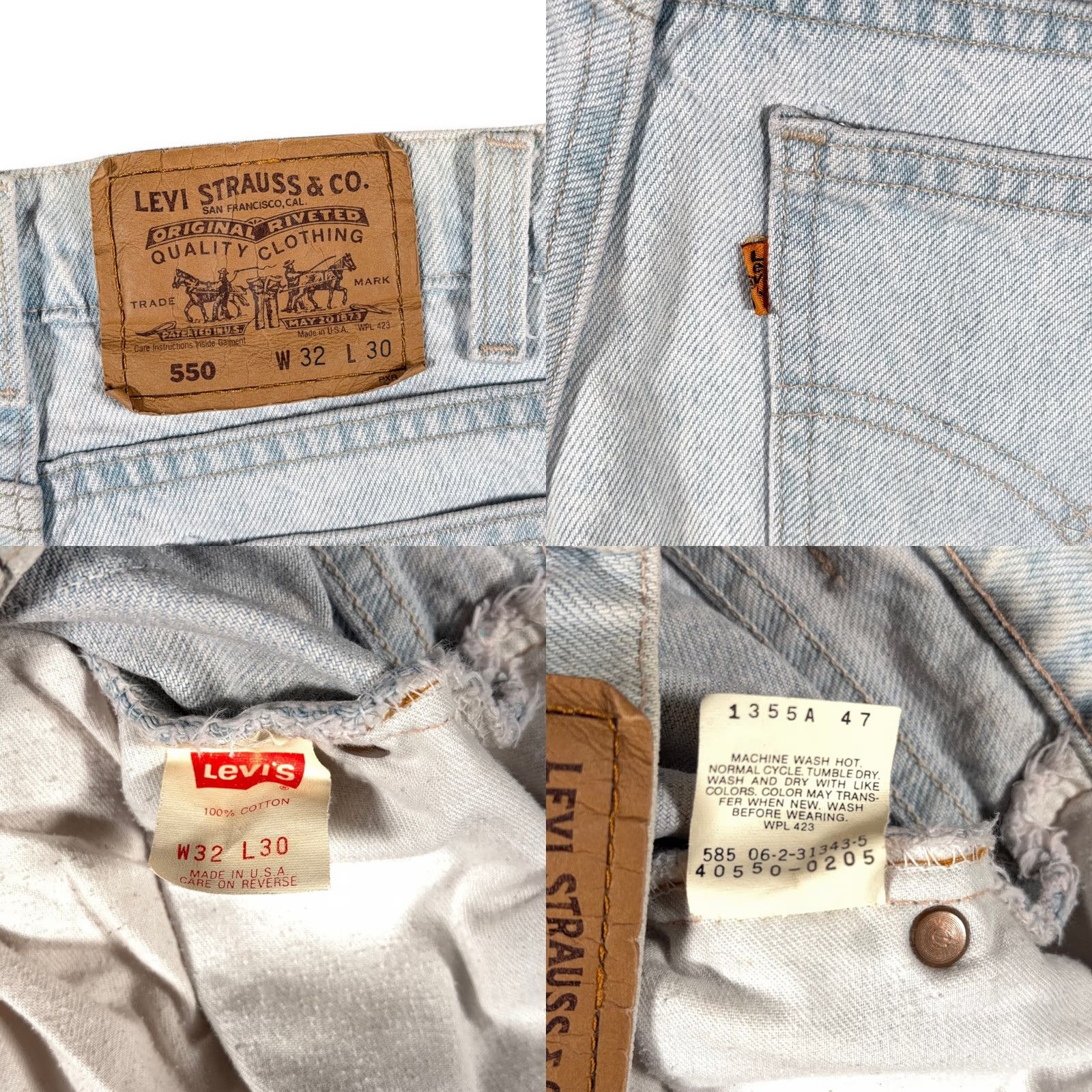 Levi's VINTAGE Levi's 550 Jeans Mens 30x30 Blue 32x30 Tag Relaxed 90s Orange Tab Denim Denim Jeans Stone Wash USA 5-Pocket Mens Size US 30 / EU 46 - 8 Thumbnail