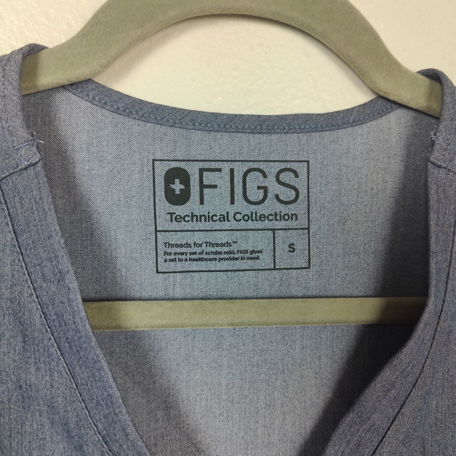 Other Figs Casma Scrub Top Womens Small Heather Denim Gray Size S / US 4 / IT 40 - 4 Thumbnail