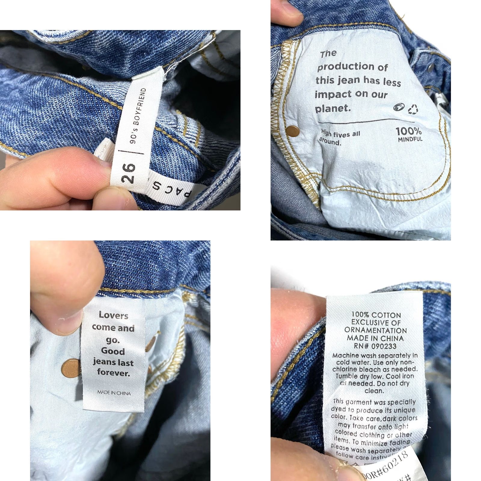 Pacsun PacSun Ying Yang Jeans 90s Boyfriend Womens 26 High Rise Hippie Retro Emo Grunge Blue 5-Pocket Design Jeans Womens Size 26" / US 2 / IT 38 - 8 Thumbnail