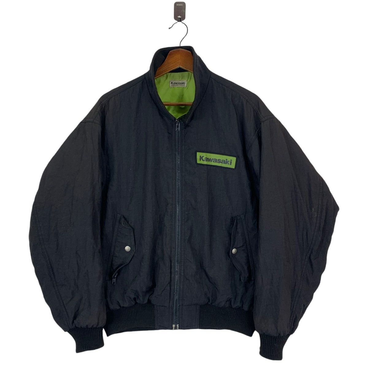 Vintage VINTAGE 90s KAWASAKI RACING MOTORSPORT BOMBER ZIPPER JACKET Size US L / EU 52-54 / 3 - 1 Thumbnail