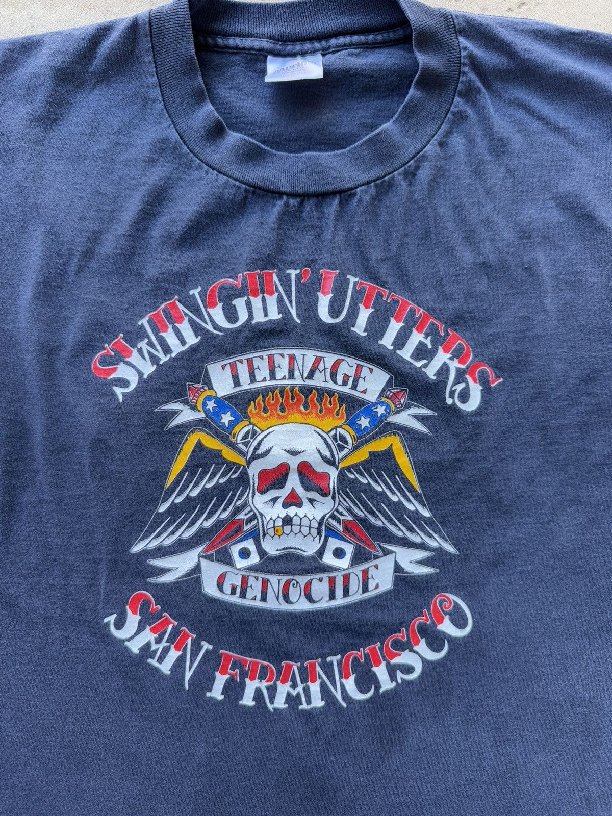 Band Tees × Vintage 1995 Swingin' Utters Teenage Genocide San Fran Punk Tee L Size US L / EU 52-54 / 3 - 4 Thumbnail
