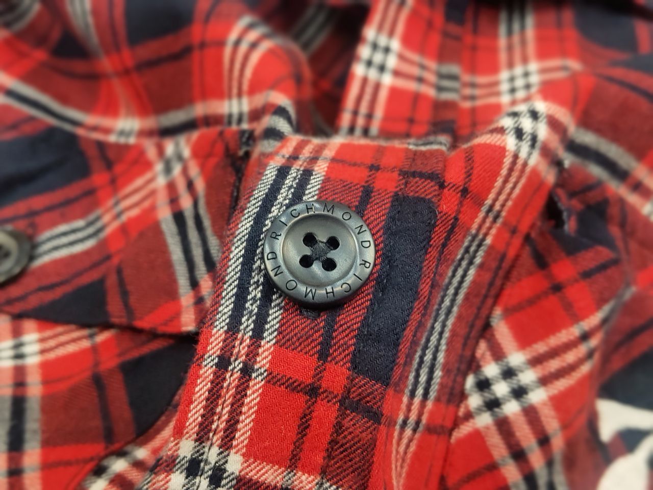 John Richmond John Richmond Design Oversized Red Black Check Flannel Shirt Size US XL / EU 56 / 4 - 13 Thumbnail