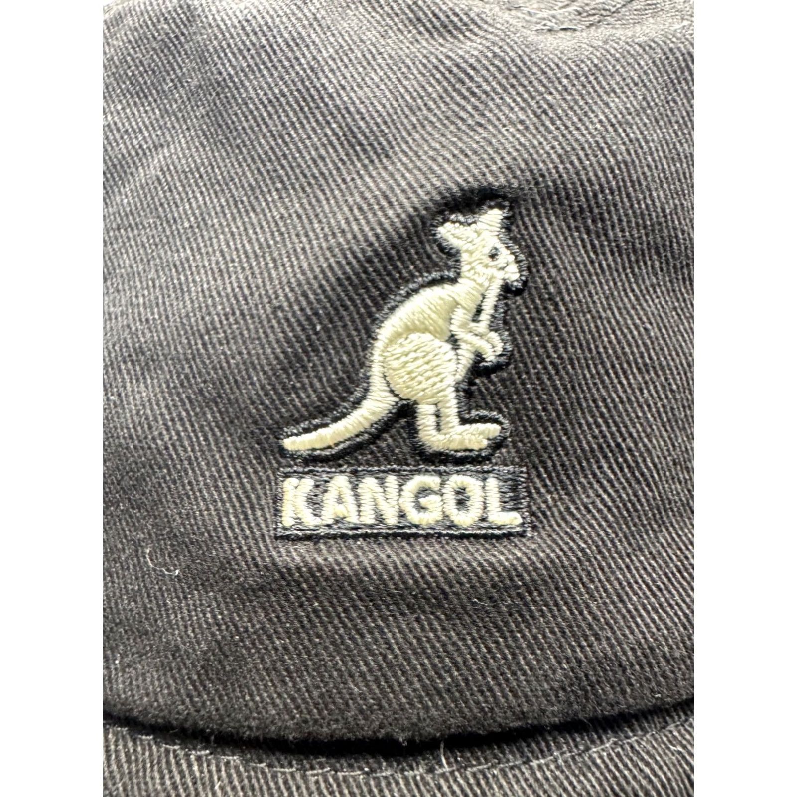Kangol VINTAGE Kangol Black Bucket Hat Mens M Cotton Casual Style 9216 Kangaroo Logo Embroidered Black Hat Mens M Size ONE SIZE - 5 Thumbnail