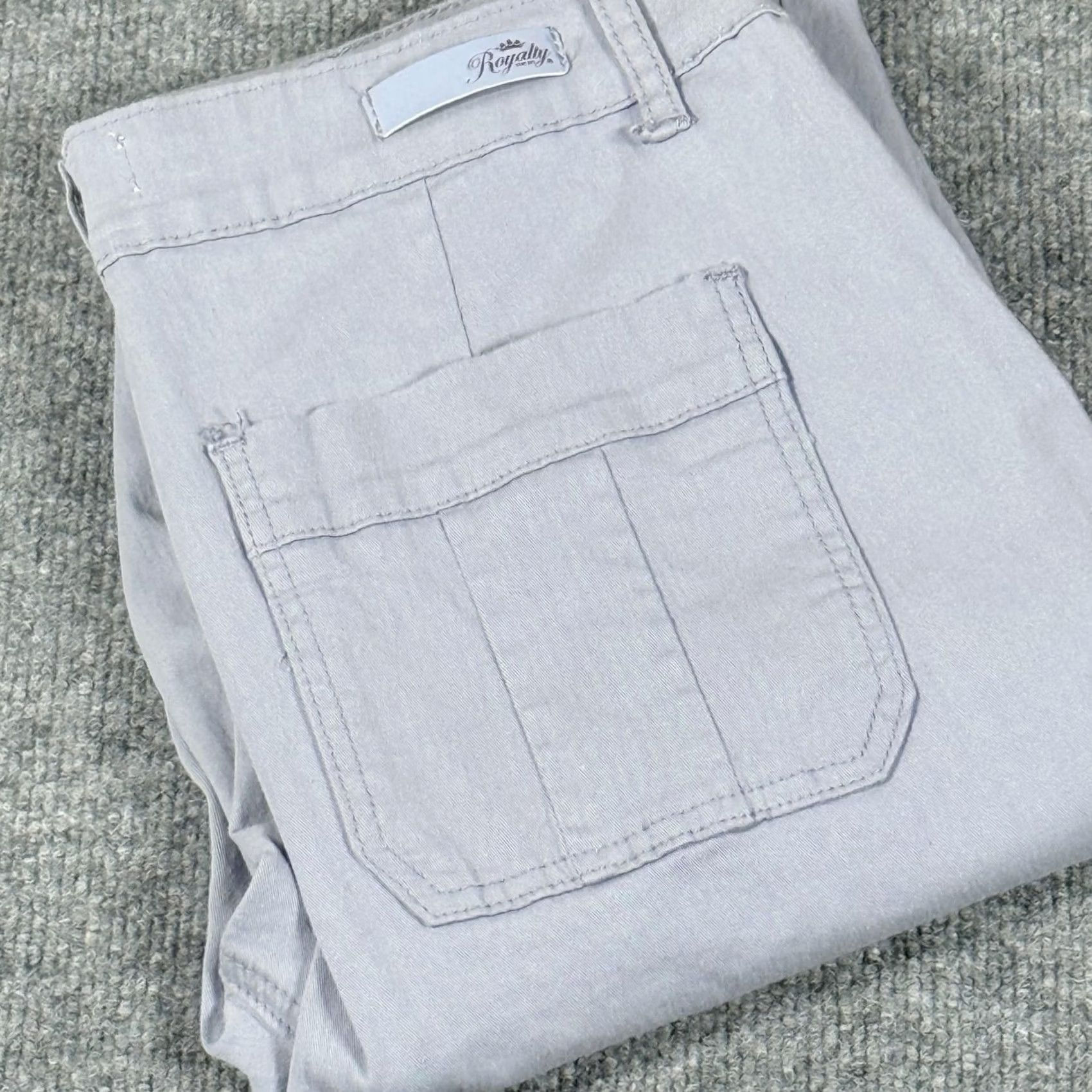 Vintage VINTAGE Royalty For Me Pants Womens 14 Pale Blue Mid Rise Stretch Distressed Hem Casual Pants Women Size 36" / US 14 / IT 50 - 2 Thumbnail