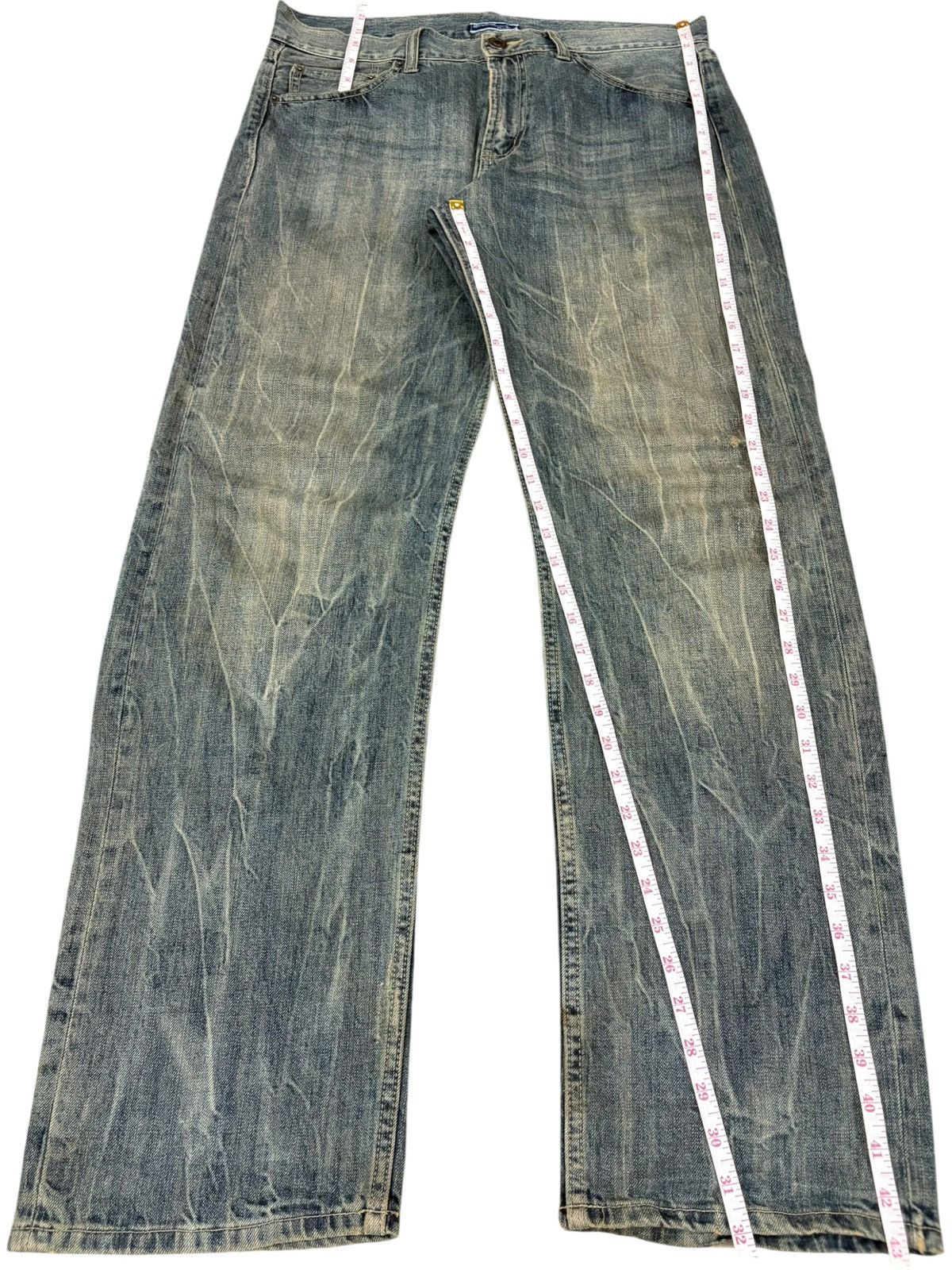 Japanese Brand Vintage Japanese Brand Rusty Wash Distress Baggy Jeans Size US 35 - 12 Thumbnail
