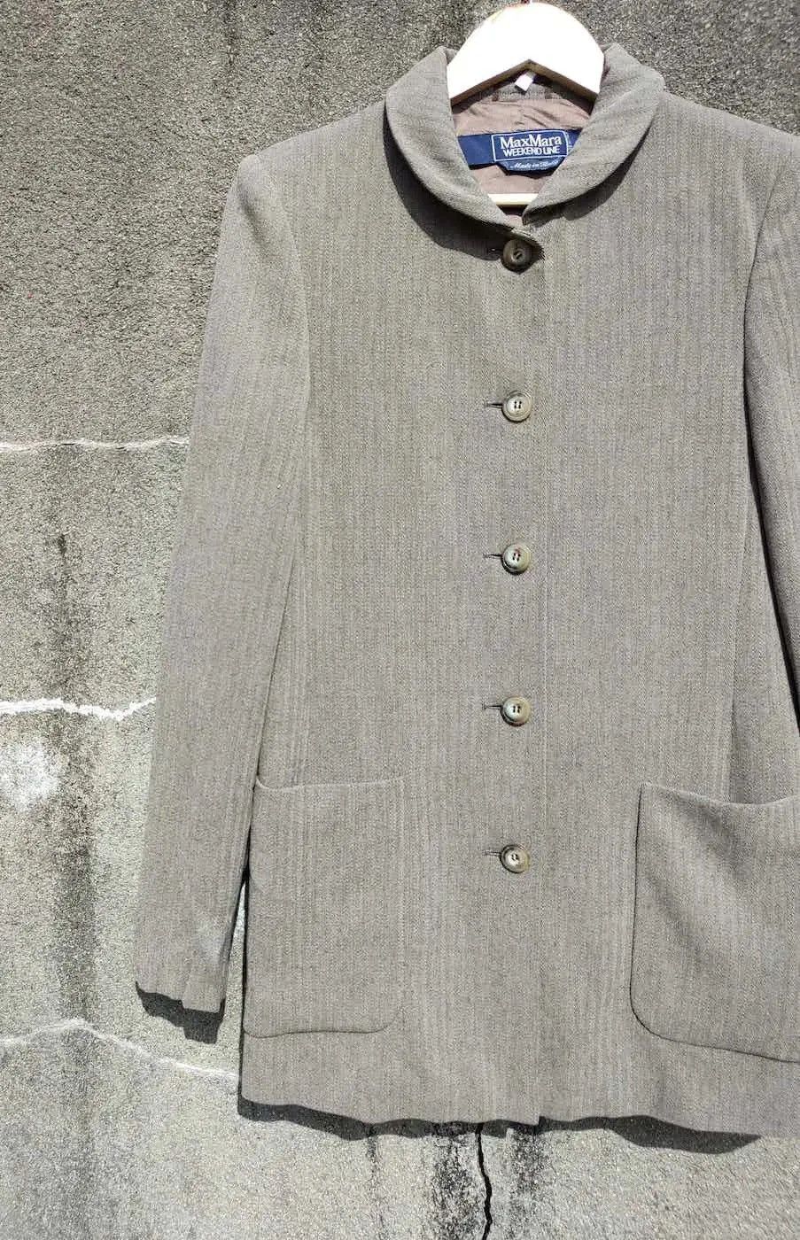 Designer × Max Mara MaxMara Weekend Line Wool Blend Collarless Blazer Size M / US 6-8 / IT 42-44 - 4 Thumbnail