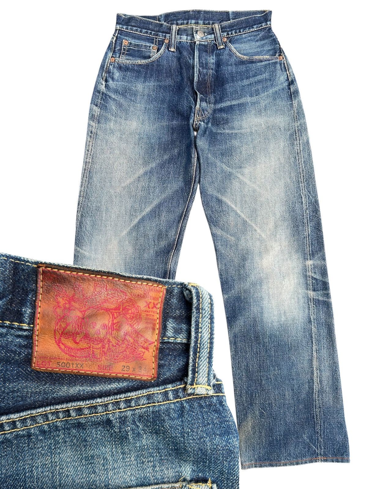 Kapital Vintage Skull Fab Four Selvedge Distressed Denim Jeans Size US 28 / EU 44 - 1 Thumbnail