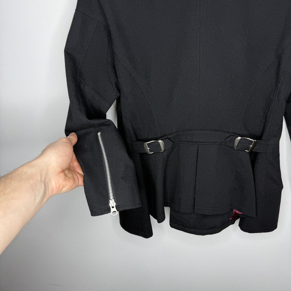 Comme des Garcons JUNYA WATANABE COMME des GARCONS Riders Jacket Black Wool Size M / US 6-8 / IT 42-44 - 12 Thumbnail