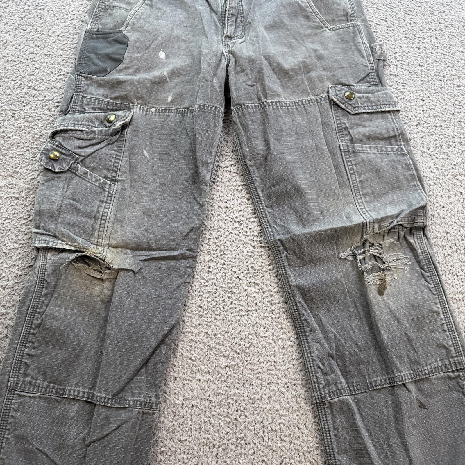 Carhartt Carhartt Double Knee Cargo Lined Pants 32x30 Grey Relaxed Size US 32 / EU 48 - 6 Thumbnail