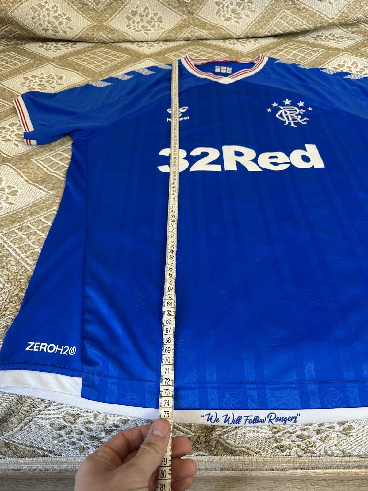 Hummel 🔥 Rangers Glasgow 2019 2020 Football T Shirt Hummel Jersey Size US L / EU 52-54 / 3 - 7 Thumbnail