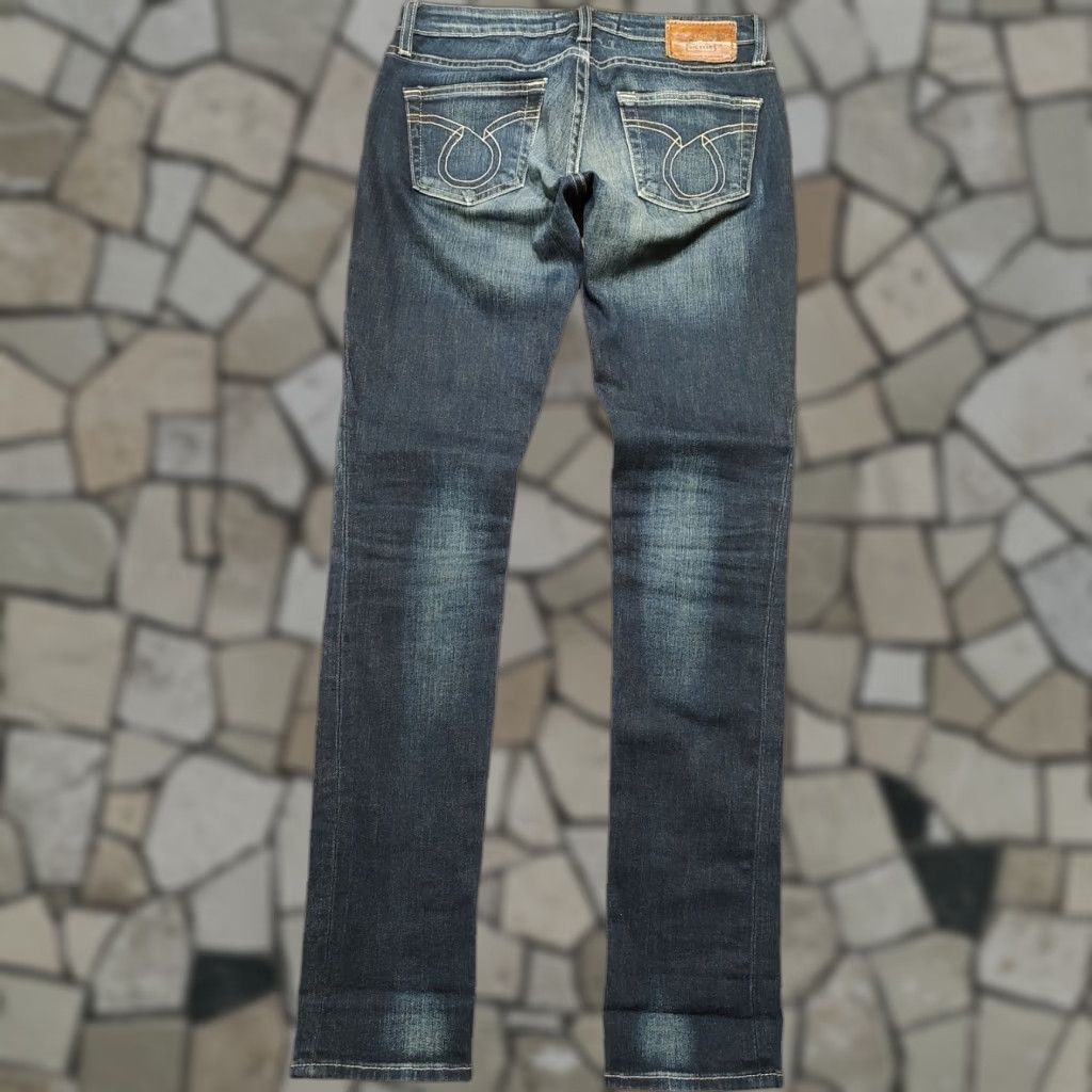 Denime Big Star Jenae Slim Straight Denim Dark Wash Jeans Womens 26 Inseam 31 5-Pocket Blue Cotton Blend Belt Loops Embroidered Studded Slimming Vintage No Size 26" / US 2 / IT 38 - 1 Thumbnail