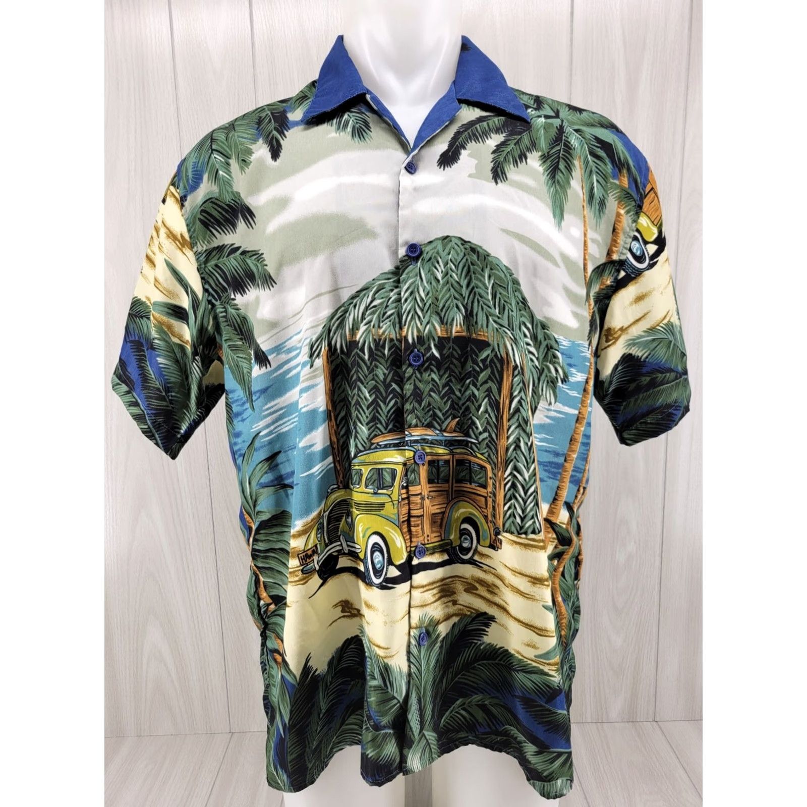 Vintage Ferugini Hawaii Surf Shirt Mens XL Woodie Palm Tree Beach Button-Up Hawaiian Party Casual Size US XL / EU 56 / 4 - 2 Thumbnail