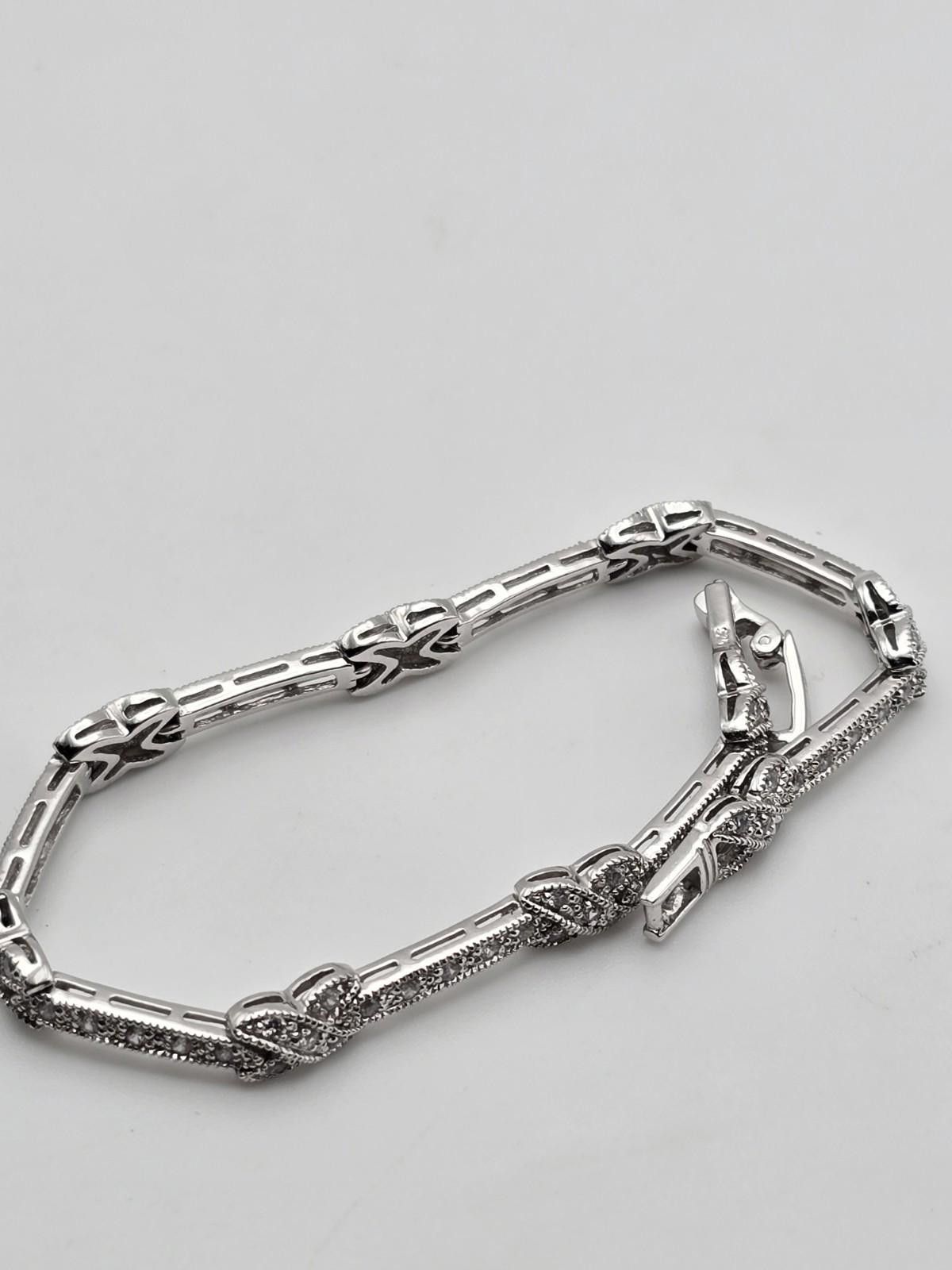 Other ATI Sterling Silver CZ Bracelet 7"Infinity Knot Link Design Size ONE SIZE - 5 Thumbnail
