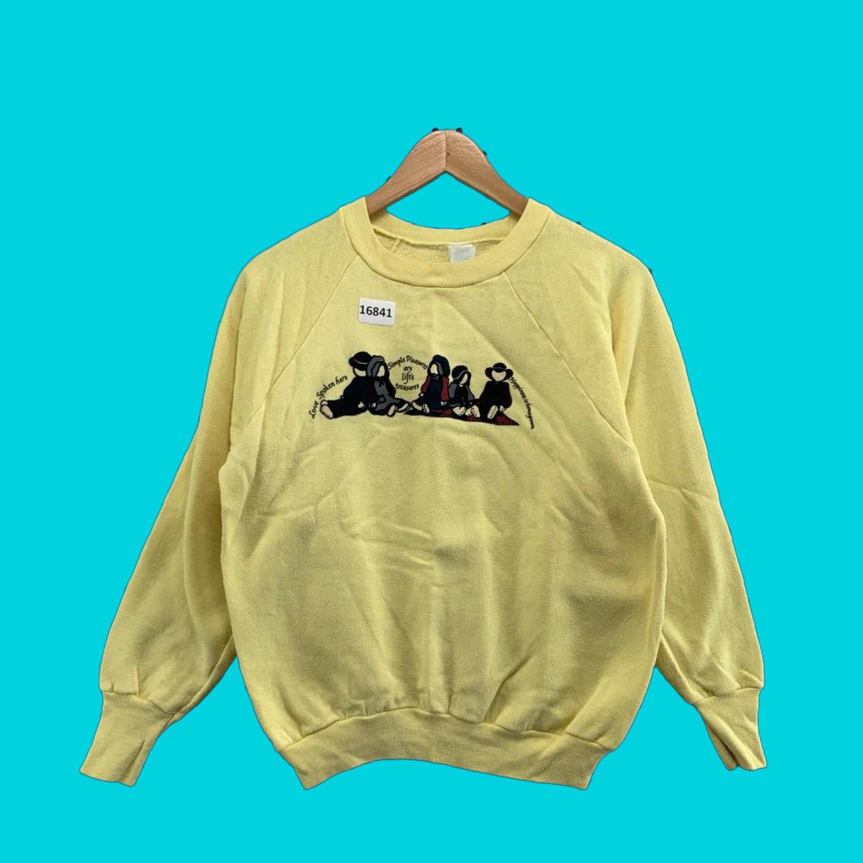 Vintage VINTAGE HealthKnit Crew Neck Sweatshirt Medium Yellow Solid 70s 80s Mens Size US M / EU 48-50 / 2 - 1 Thumbnail