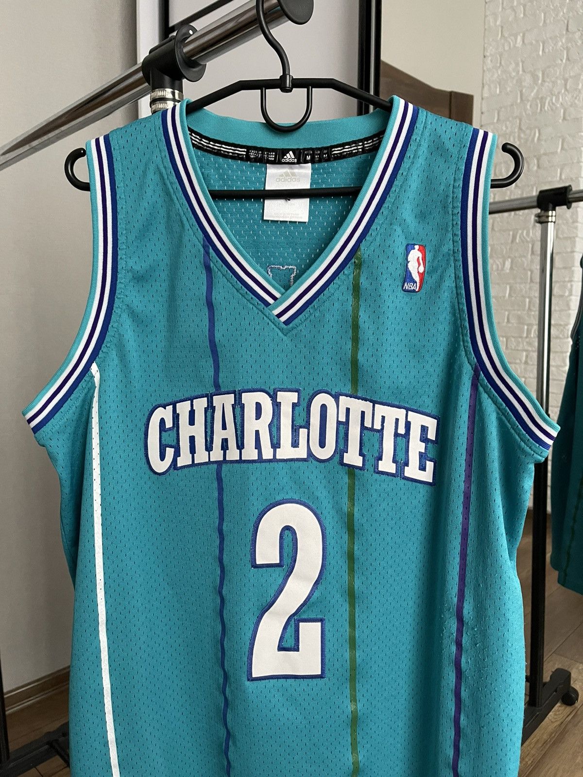 NBA Charlotte Hornets Adidas Johnson Vintage NBA Jersey Size US M / EU 48-50 / 2 - 3 Thumbnail