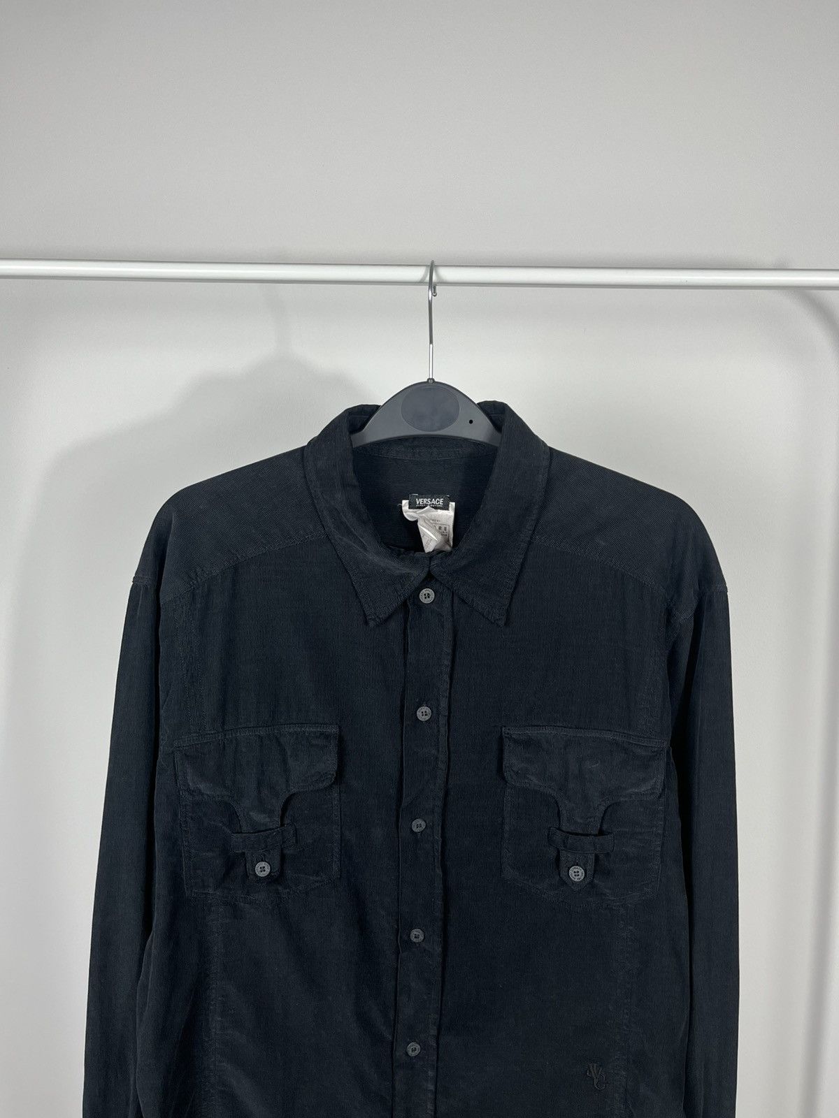 Versace Jeans Couture Versace Jeans Couture Black Corduroy Shirt Logo L Italy Size US L / EU 52-54 / 3 - 2 Thumbnail